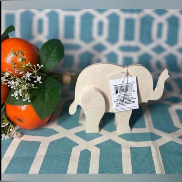 NEW Elephant Wooden Natural Unfinished Animals Do It Yourself Ready to Paint & - Picture 2 of 6